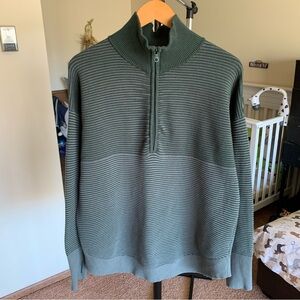 Aerie Offline Ribbed Half Zip Pullover Sweater Sweatshirt Large